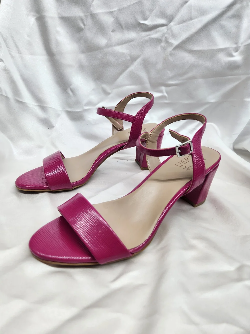 Naturalizer Pink Open-Toe Ankle Strap Heels